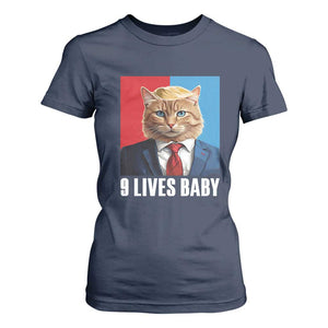 Cat Trump 2024 T Shirt For Women 9 Lives Baby TS10 Navy Print Your Wear