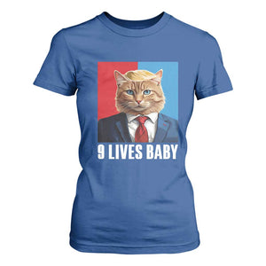 Cat Trump 2024 T Shirt For Women 9 Lives Baby TS10 Royal Blue Print Your Wear