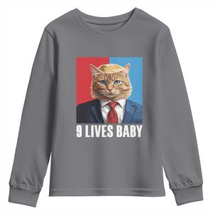 Cat Trump 2024 Youth Sweatshirt 9 Lives Baby TS10 Charcoal Print Your Wear