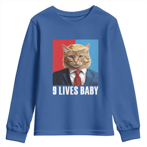 Cat Trump 2024 Youth Sweatshirt 9 Lives Baby TS10 Royal Blue Print Your Wear