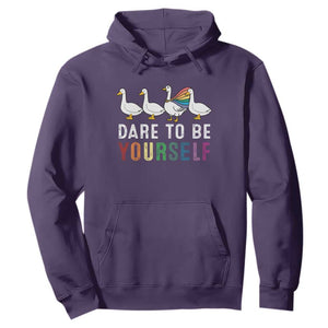 Rainbow Goose Dare to Be Yourself LGBTQ Pride Hoodie TS10 Purple Print Your Wear