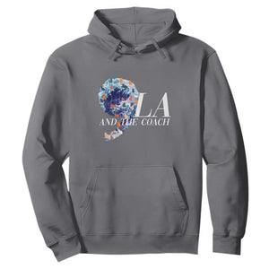 Harris Walz 2024 Hoodie Comma La And The Coach Blue Wave TS10 Charcoal Print Your Wear