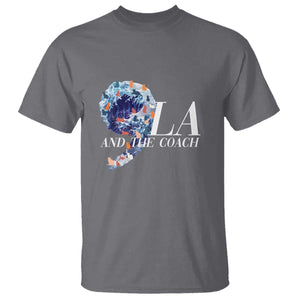 Harris Walz 2024 T Shirt Comma La And The Coach Blue Wave TS10 Charcoal Print Your Wear