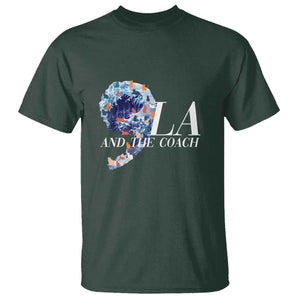 Harris Walz 2024 T Shirt Comma La And The Coach Blue Wave TS10 Dark Forest Green Print Your Wear