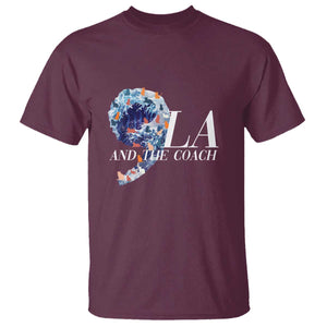 Harris Walz 2024 T Shirt Comma La And The Coach Blue Wave TS10 Maroon Print Your Wear