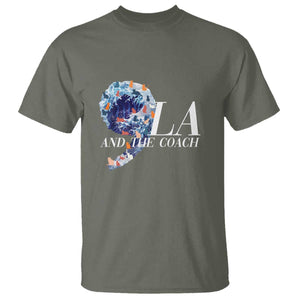 Harris Walz 2024 T Shirt Comma La And The Coach Blue Wave TS10 Military Green Print Your Wear