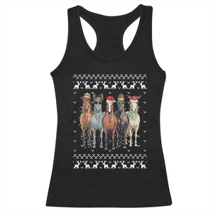 Horse Christmas Racerback Tank Top Western Cowboy Cowgirl Howdy Country Ugly Xmas TS10 Black Print Your Wear
