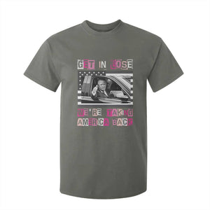 Funny Trump 2024 T Shirt For Kid Get In Loser We Are Taking America Back TS10 Military Green Print Your Wear