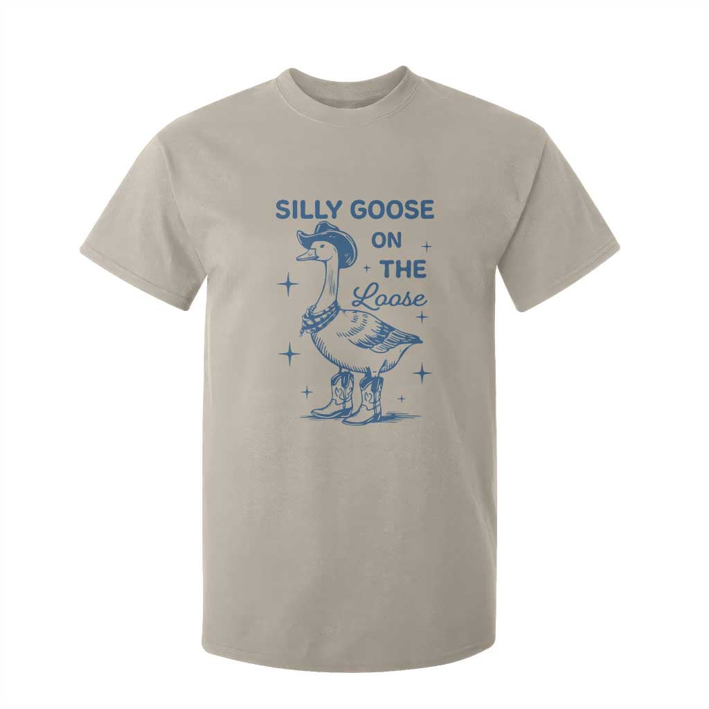 Retro Silly Goose On The Loose T Shirt For Kid 90s Aesthetic Funny Cowgirl Western TS10 Sand Print Your Wear