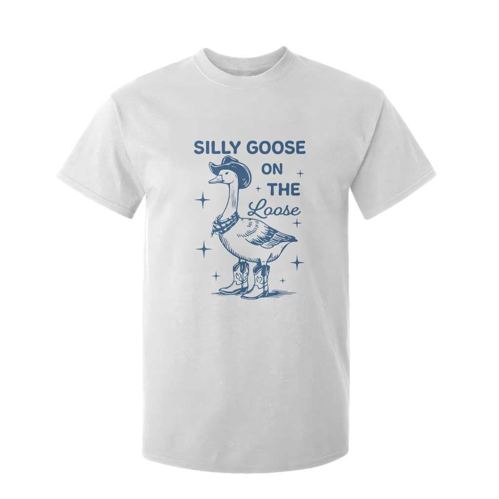 Retro Silly Goose On The Loose T Shirt For Kid 90s Aesthetic Funny Cowgirl Western TS10 White Print Your Wear