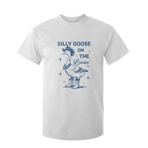 Retro Silly Goose On The Loose T Shirt For Kid 90s Aesthetic Funny Cowgirl Western TS10 White Print Your Wear