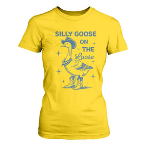 Retro Silly Goose On The Loose T Shirt For Women 90s Aesthetic Funny Cowgirl Western TS10 Daisy Print Your Wear