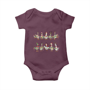 Goose Christmas Baby Onesie Funny Xmas Lights TS10 Maroon Print Your Wear