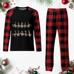 Goose Christmas Plaid Pajama Set Funny Xmas Lights TS10 Buffalo Plaid Print Your Wear