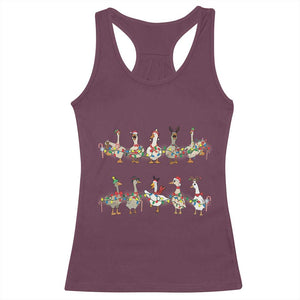 Goose Christmas Racerback Tank Top Funny Xmas Lights TS10 Maroon Print Your Wear