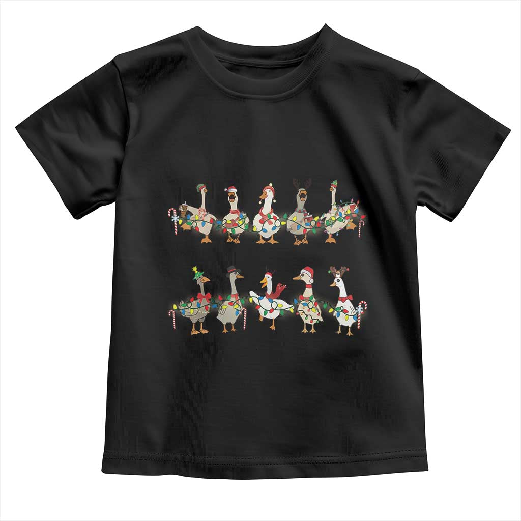 Goose Christmas Toddler T Shirt Funny Xmas Lights TS10 Black Print Your Wear