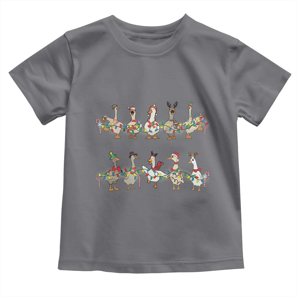 Goose Christmas Toddler T Shirt Funny Xmas Lights TS10 Charcoal Print Your Wear