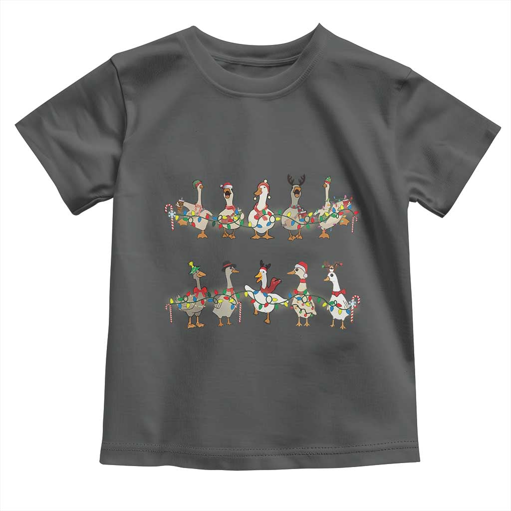 Goose Christmas Toddler T Shirt Funny Xmas Lights TS10 Dark Heather Print Your Wear