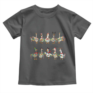 Goose Christmas Toddler T Shirt Funny Xmas Lights TS10 Dark Heather Print Your Wear