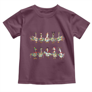 Goose Christmas Toddler T Shirt Funny Xmas Lights TS10 Maroon Print Your Wear
