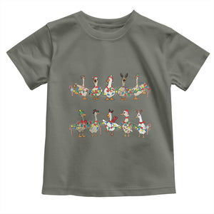 Goose Christmas Toddler T Shirt Funny Xmas Lights TS10 Military Green Print Your Wear