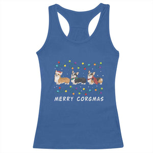 Corgi Dog Christmas Racerback Tank Top Merry Corgmas Santa Tree Lights Xmas Dog Mom Ugly TS10 Royal Blue Print Your Wear