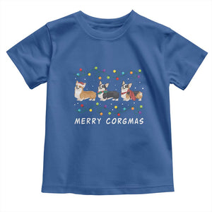 Corgi Dog Christmas Toddler T Shirt Merry Corgmas Santa Tree Lights Xmas Dog Mom Ugly TS10 Royal Blue Print Your Wear