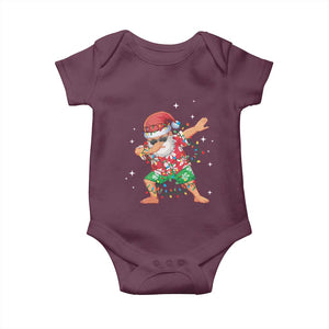 Funny Christmas Baby Onesie Dabbing Santa Boys Girls Men Xmas Dab Kid TS10 Maroon Print Your Wear