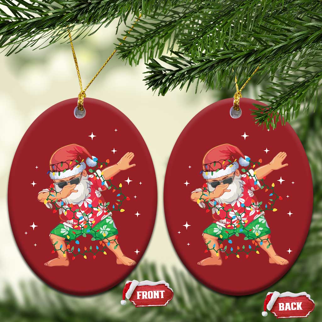 Funny Christmas Ornament Dabbing Santa Boys Girls Men Xmas Dab Kid TS10 Oval Red Print Your Wear