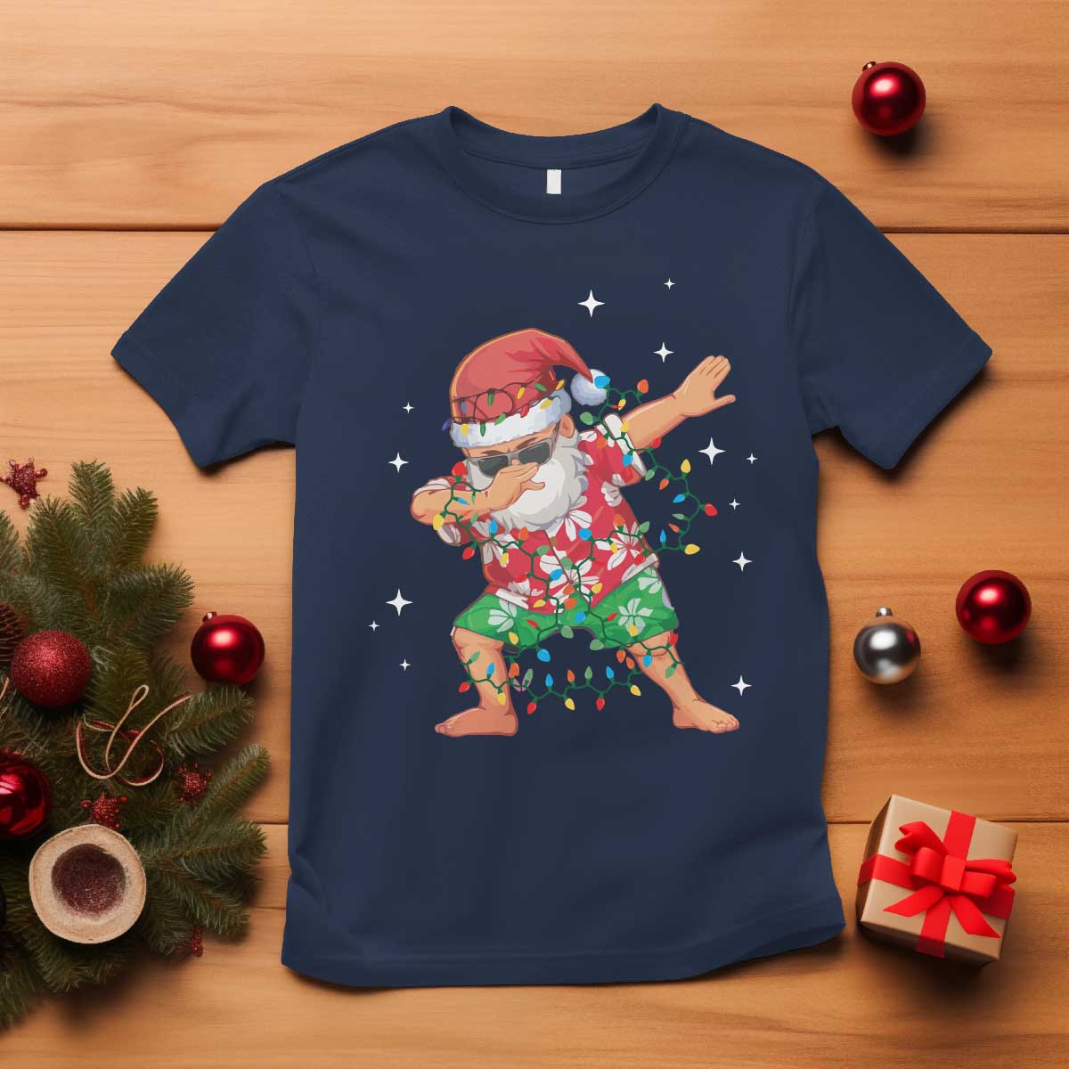 Funny Christmas T Shirt Dabbing Santa Boys Girls Men Xmas Dab Kid TS10 Navy Print Your Wear