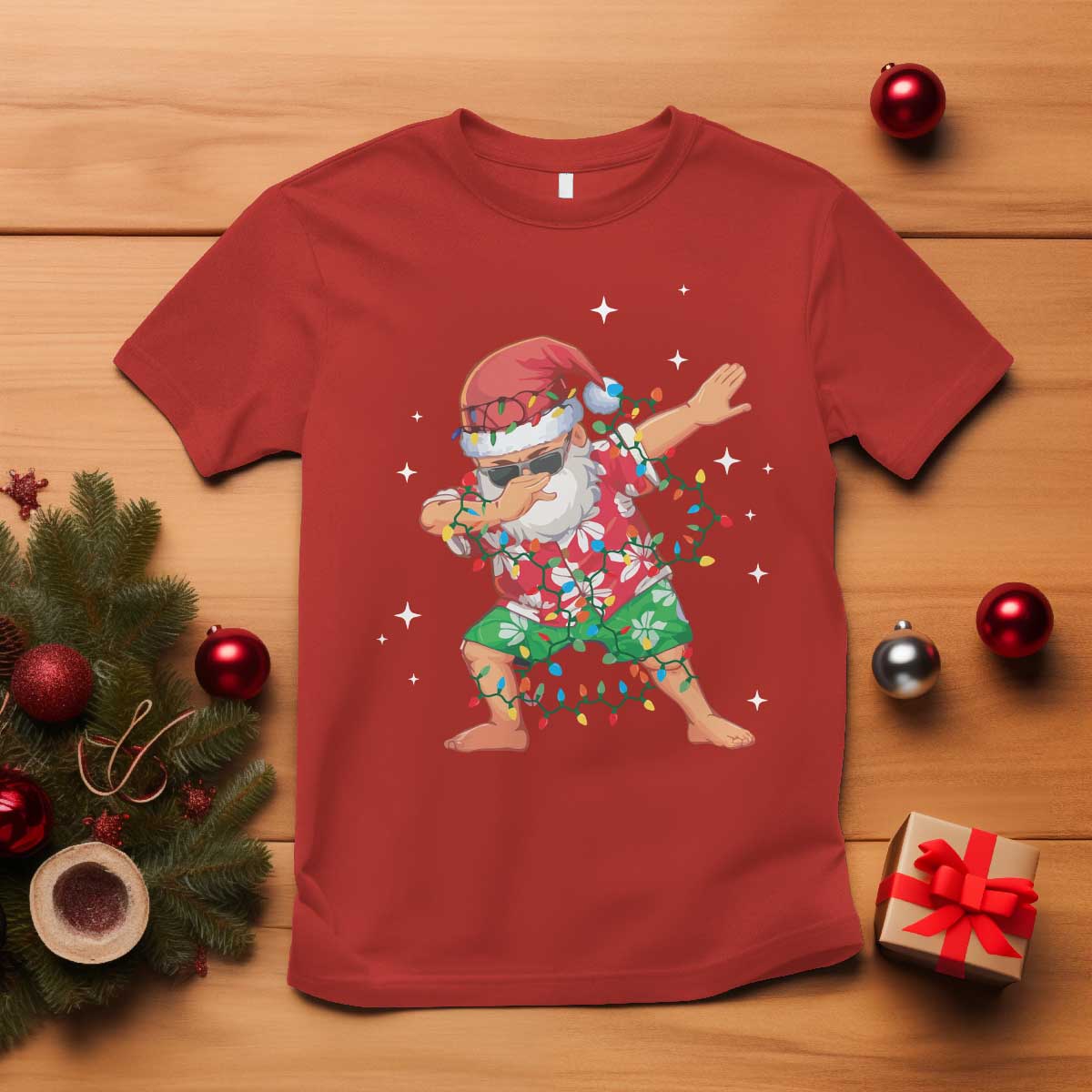 Funny Christmas T Shirt Dabbing Santa Boys Girls Men Xmas Dab Kid TS10 Red Print Your Wear