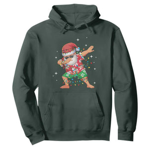 Funny Christmas Hoodie Dabbing Santa Boys Girls Men Xmas Dab Kid TS10 Dark Forest Green Print Your Wear