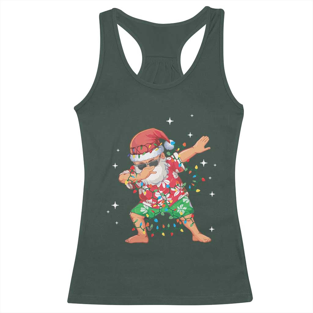 Funny Christmas Racerback Tank Top Dabbing Santa Boys Girls Men Xmas Dab Kid TS10 Dark Forest Green Print Your Wear