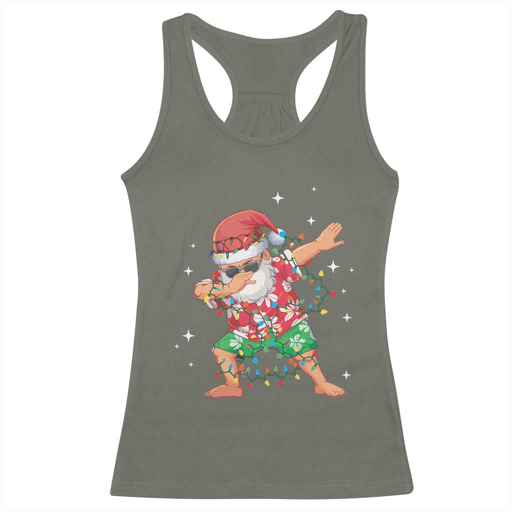 Funny Christmas Racerback Tank Top Dabbing Santa Boys Girls Men Xmas Dab Kid TS10 Military Green Print Your Wear