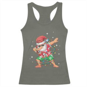 Funny Christmas Racerback Tank Top Dabbing Santa Boys Girls Men Xmas Dab Kid TS10 Military Green Print Your Wear