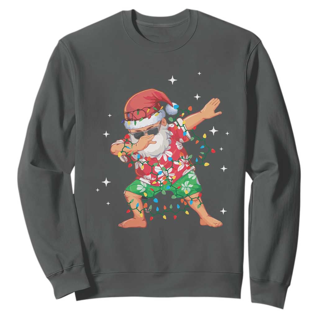 Funny Christmas Sweatshirt Dabbing Santa Boys Girls Men Xmas Dab Kid TS10 Dark Heather Print Your Wear