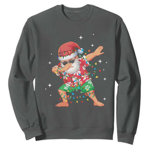 Funny Christmas Sweatshirt Dabbing Santa Boys Girls Men Xmas Dab Kid TS10 Dark Heather Print Your Wear