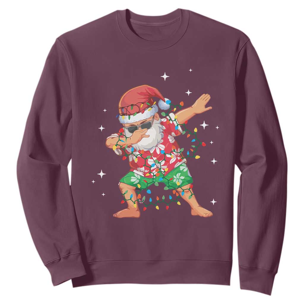 Funny Christmas Sweatshirt Dabbing Santa Boys Girls Men Xmas Dab Kid TS10 Maroon Print Your Wear