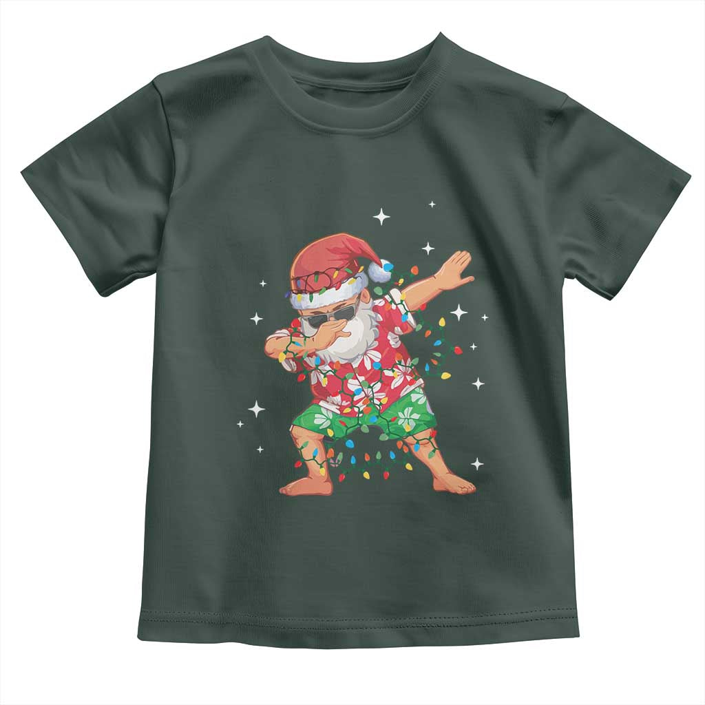 Funny Christmas Toddler T Shirt Dabbing Santa Boys Girls Men Xmas Dab Kid TS10 Dark Forest Green Print Your Wear