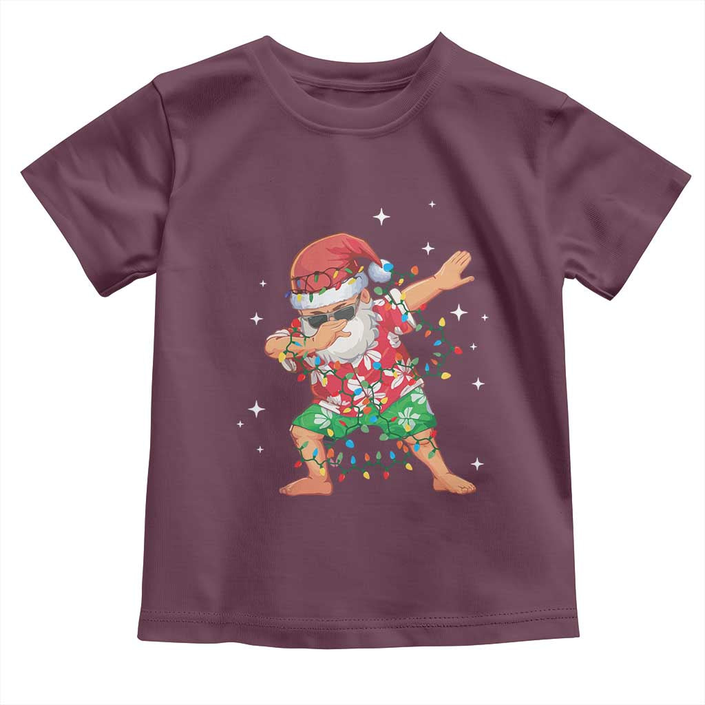 Funny Christmas Toddler T Shirt Dabbing Santa Boys Girls Men Xmas Dab Kid TS10 Maroon Print Your Wear