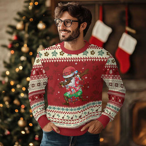Hawaiian Ugly Christmas Sweater Afro African Dabbing Santa Xmas Dab Girls Boys Kids TS10 Hibiscus Print Your Wear