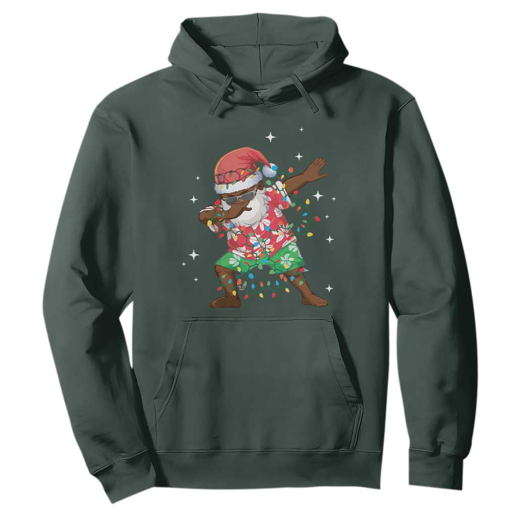 Christmas Hawaiian Hoodie Afro African Dabbing Santa Xmas Dab Girls Boys Kids TS10 Dark Forest Green Print Your Wear