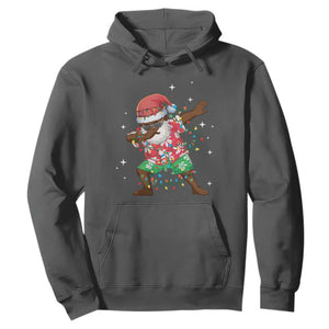 Christmas Hawaiian Hoodie Afro African Dabbing Santa Xmas Dab Girls Boys Kids TS10 Dark Heather Print Your Wear