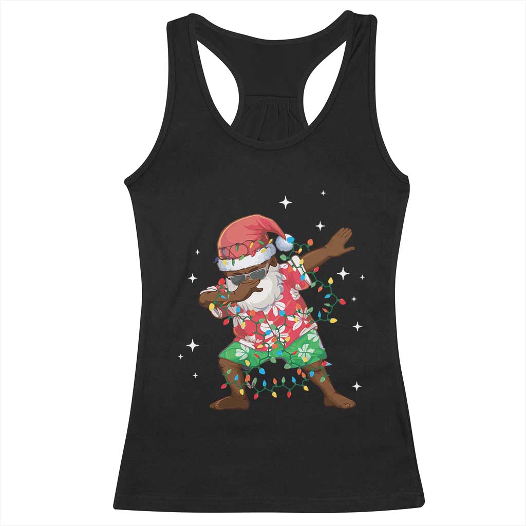 Christmas Hawaiian Racerback Tank Top Afro African Dabbing Santa Xmas Dab Girls Boys Kids TS10 Black Print Your Wear