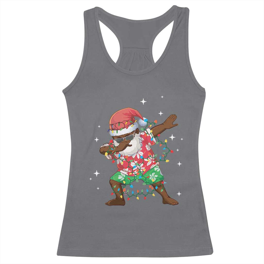 Christmas Hawaiian Racerback Tank Top Afro African Dabbing Santa Xmas Dab Girls Boys Kids TS10 Charcoal Print Your Wear