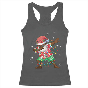 Christmas Hawaiian Racerback Tank Top Afro African Dabbing Santa Xmas Dab Girls Boys Kids TS10 Dark Heather Print Your Wear