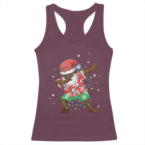 Christmas Hawaiian Racerback Tank Top Afro African Dabbing Santa Xmas Dab Girls Boys Kids TS10 Maroon Print Your Wear
