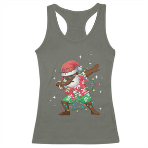 Christmas Hawaiian Racerback Tank Top Afro African Dabbing Santa Xmas Dab Girls Boys Kids TS10 Military Green Print Your Wear
