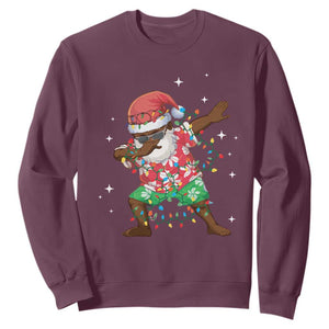 Christmas Hawaiian Sweatshirt Afro African Dabbing Santa Xmas Dab Girls Boys Kids TS10 Maroon Print Your Wear