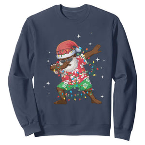 Christmas Hawaiian Sweatshirt Afro African Dabbing Santa Xmas Dab Girls Boys Kids TS10 Navy Print Your Wear